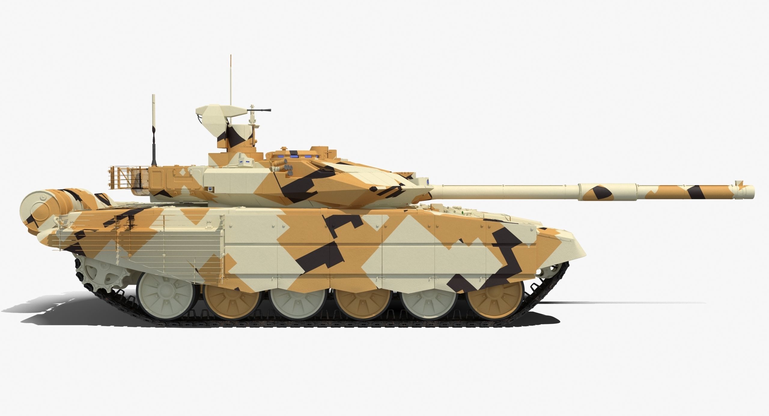 T-90 MS Desert Clean Low-poly 3D model_5