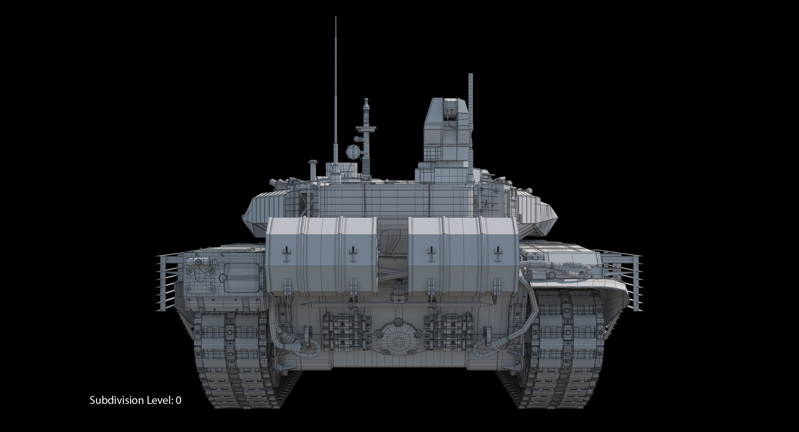 T-90 MS Desert Clean Low-poly 3D model_24