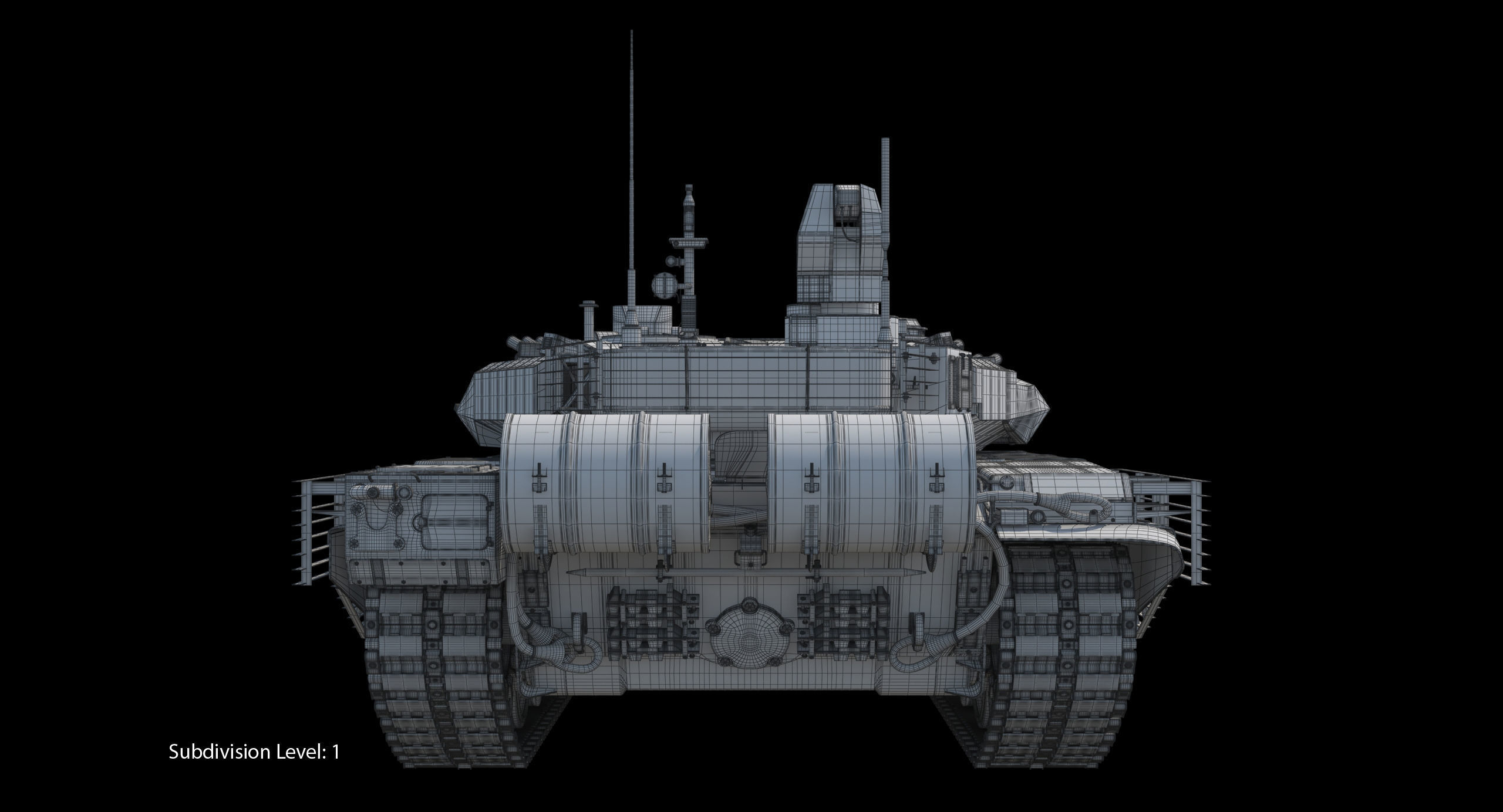 T-90 MS Desert Clean Low-poly 3D model_25