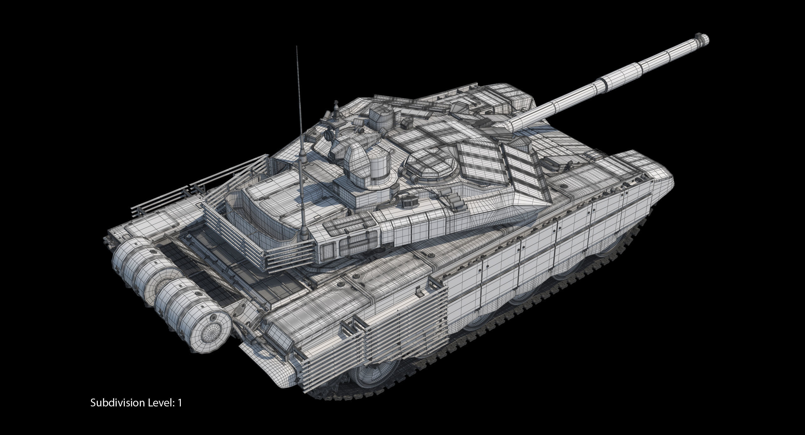 T-90 MS Desert Clean Low-poly 3D model_17