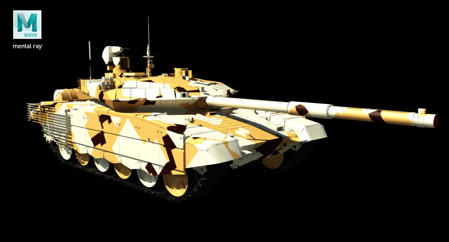 T-90 MS Desert Clean Low-poly 3D model_32
