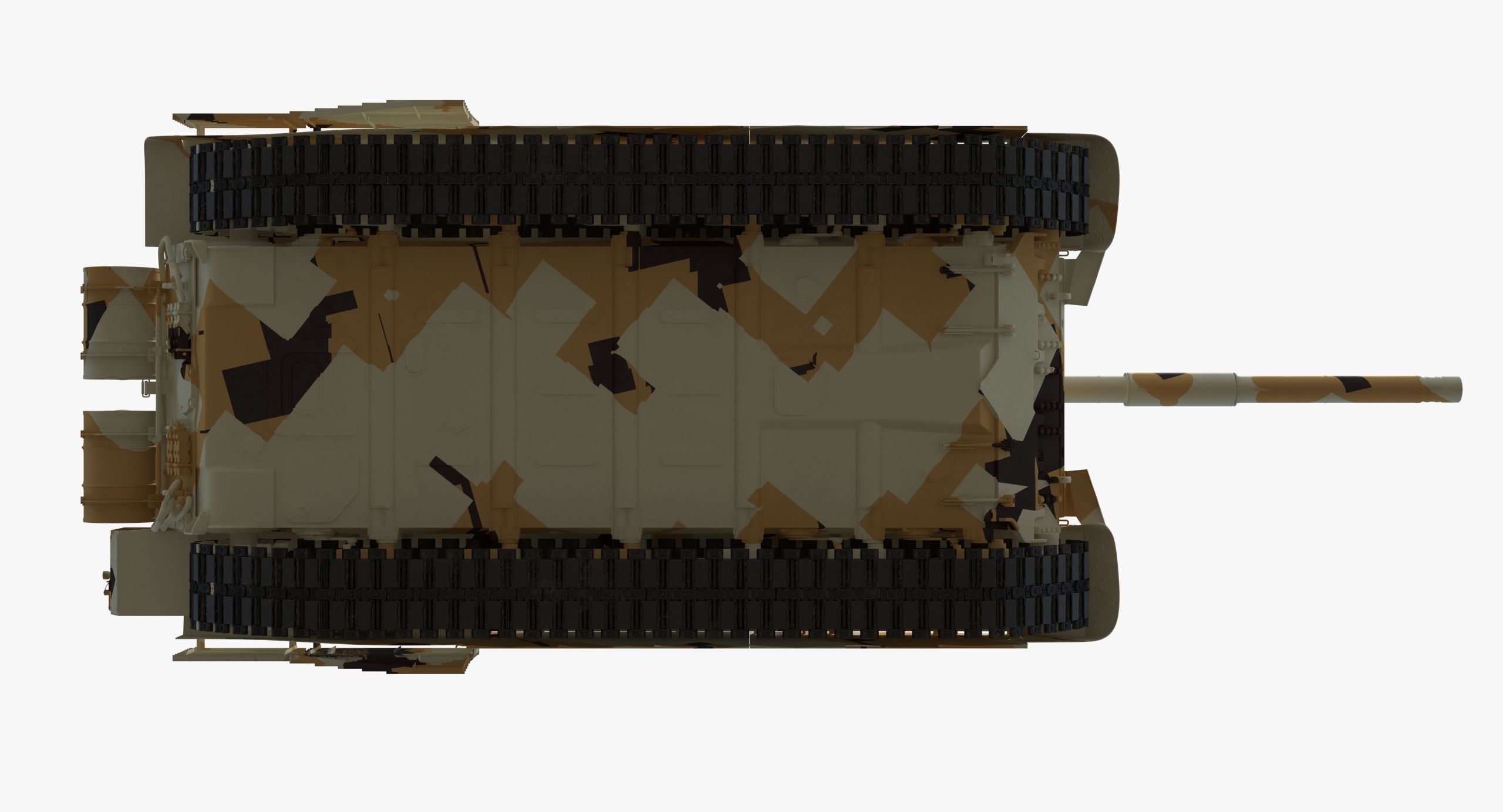 T-90 MS Desert Clean Low-poly 3D model_6