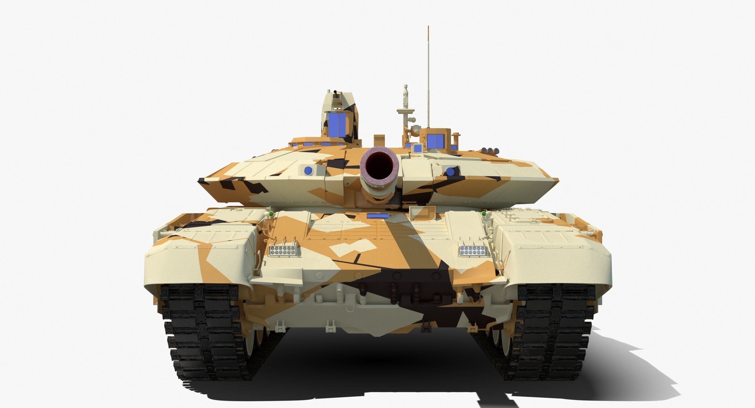 T-90 MS Desert Clean Low-poly 3D model_9