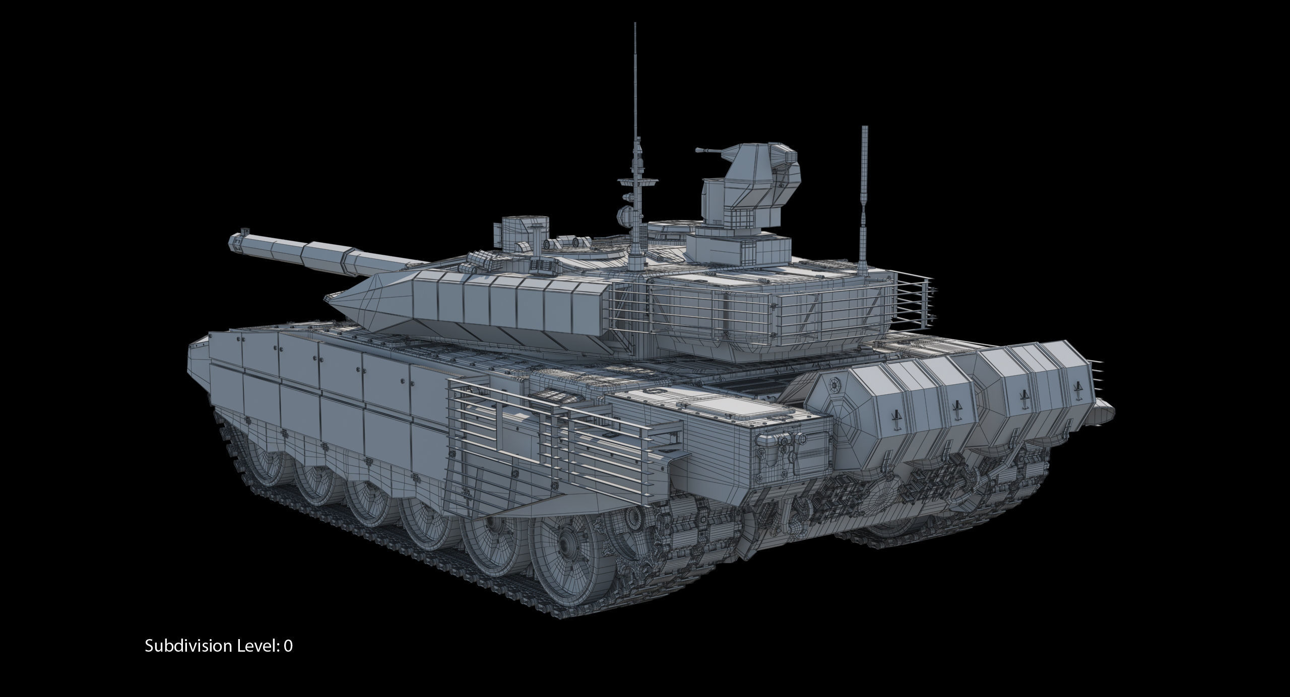 T-90 MS Desert Clean Low-poly 3D model_12