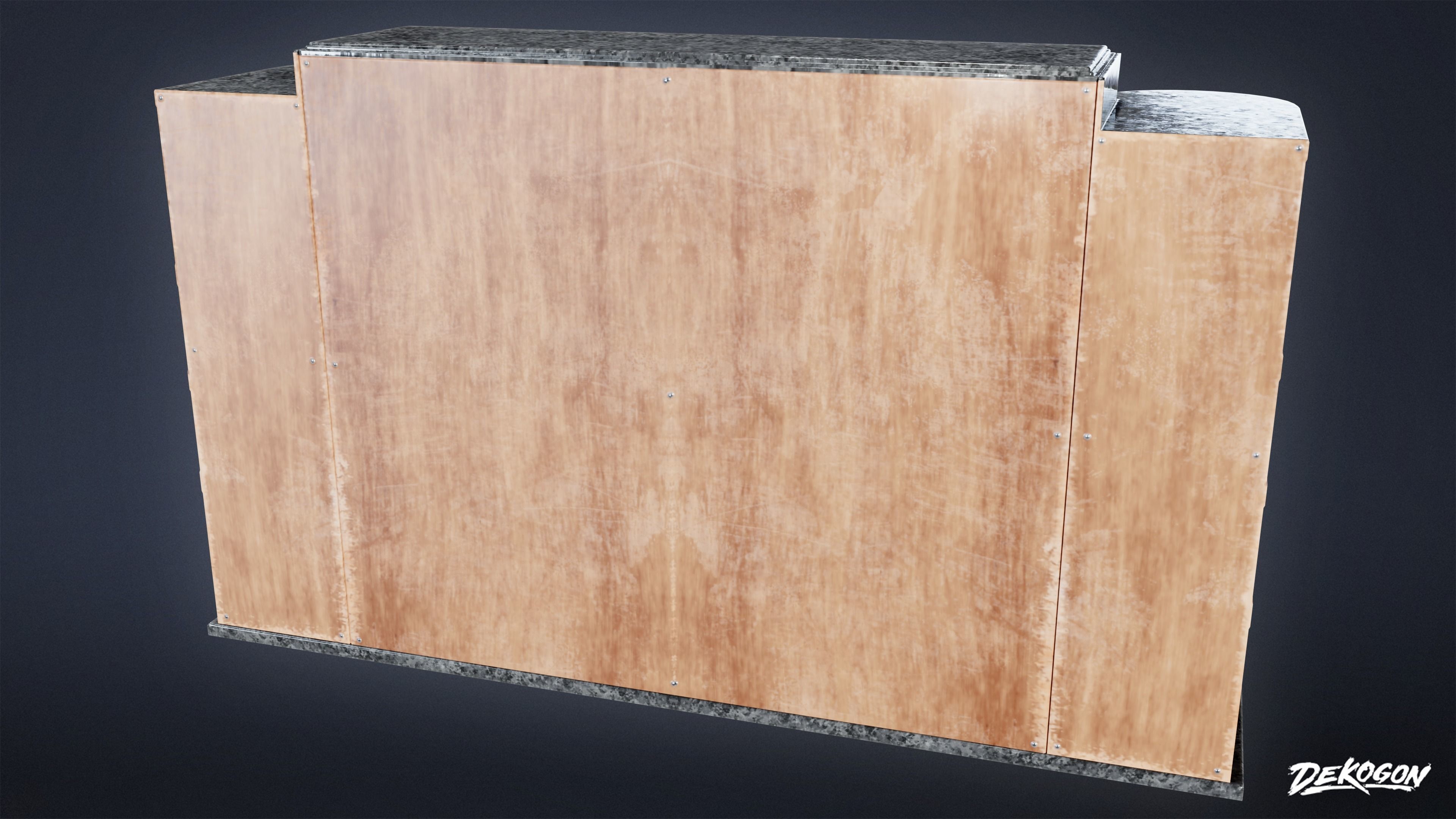 ART DECO - Fireplace 01 - LOW POLY Low-poly 3D model_4