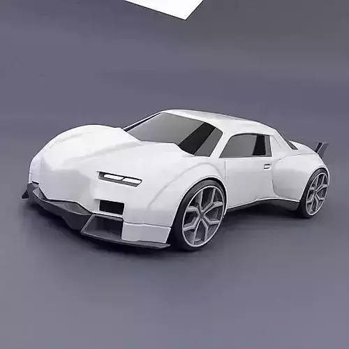 Retrofuturistic concept car 3D model