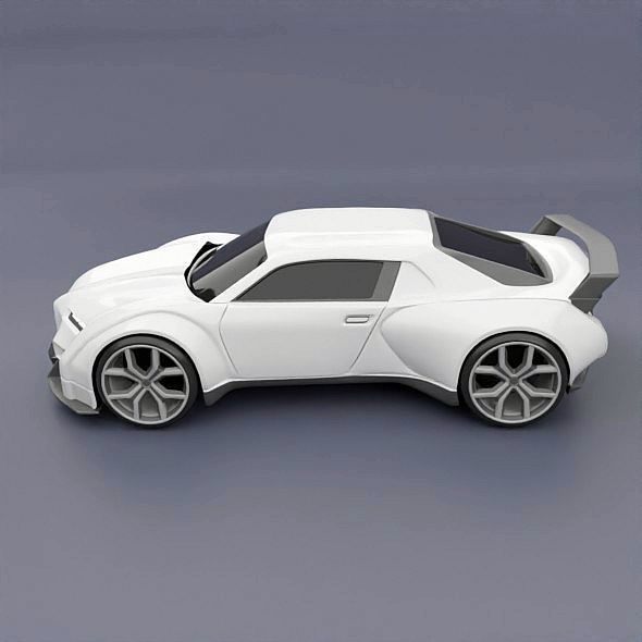 Retrofuturistic concept car 3D model_3