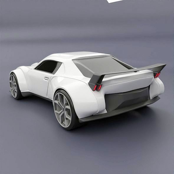 Retrofuturistic concept car 3D model_5