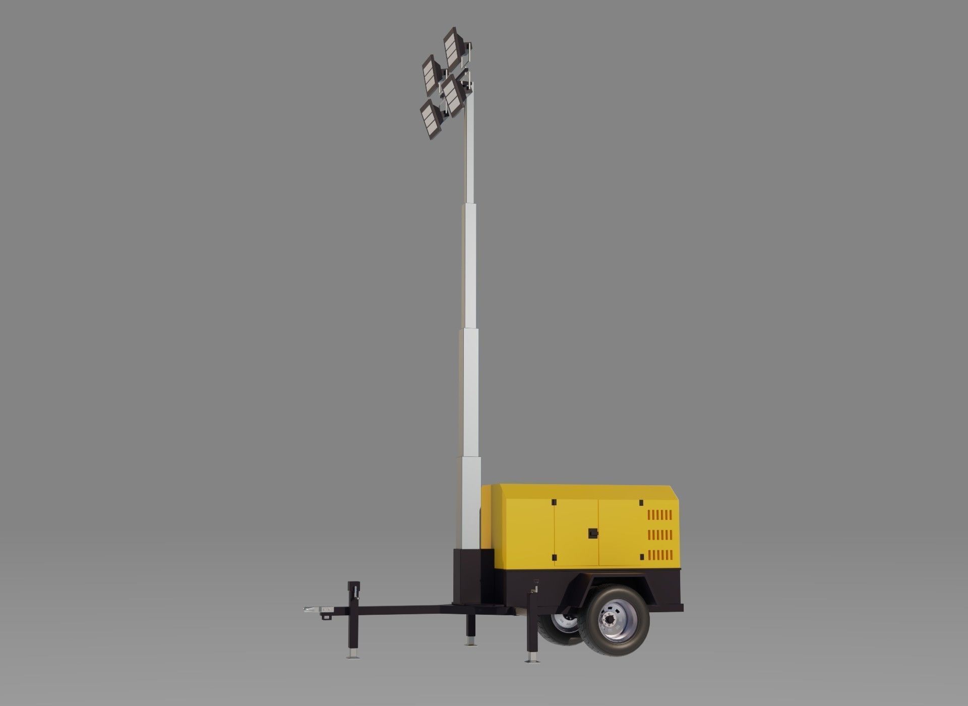 Light Tower Generator - Mobile Lighting 3D model_10