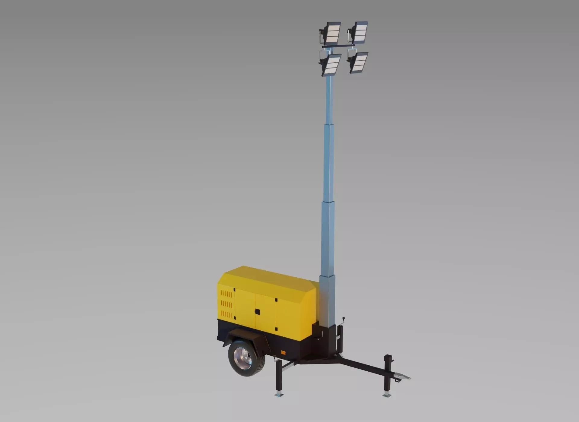 Light Tower Generator - Mobile Lighting 3D model_0
