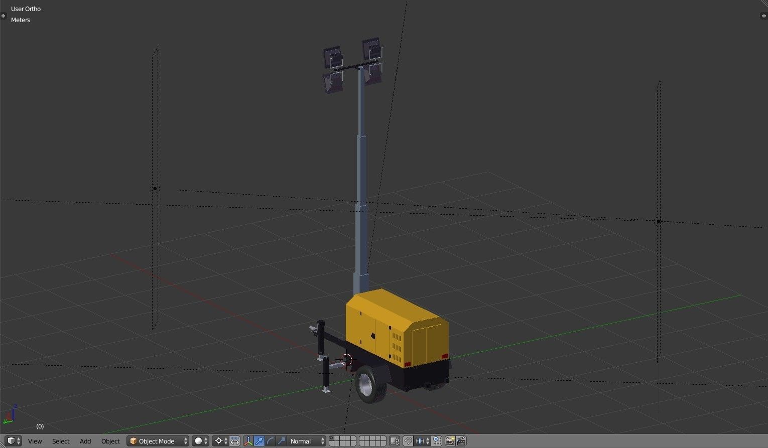 Light Tower Generator - Mobile Lighting 3D model_20
