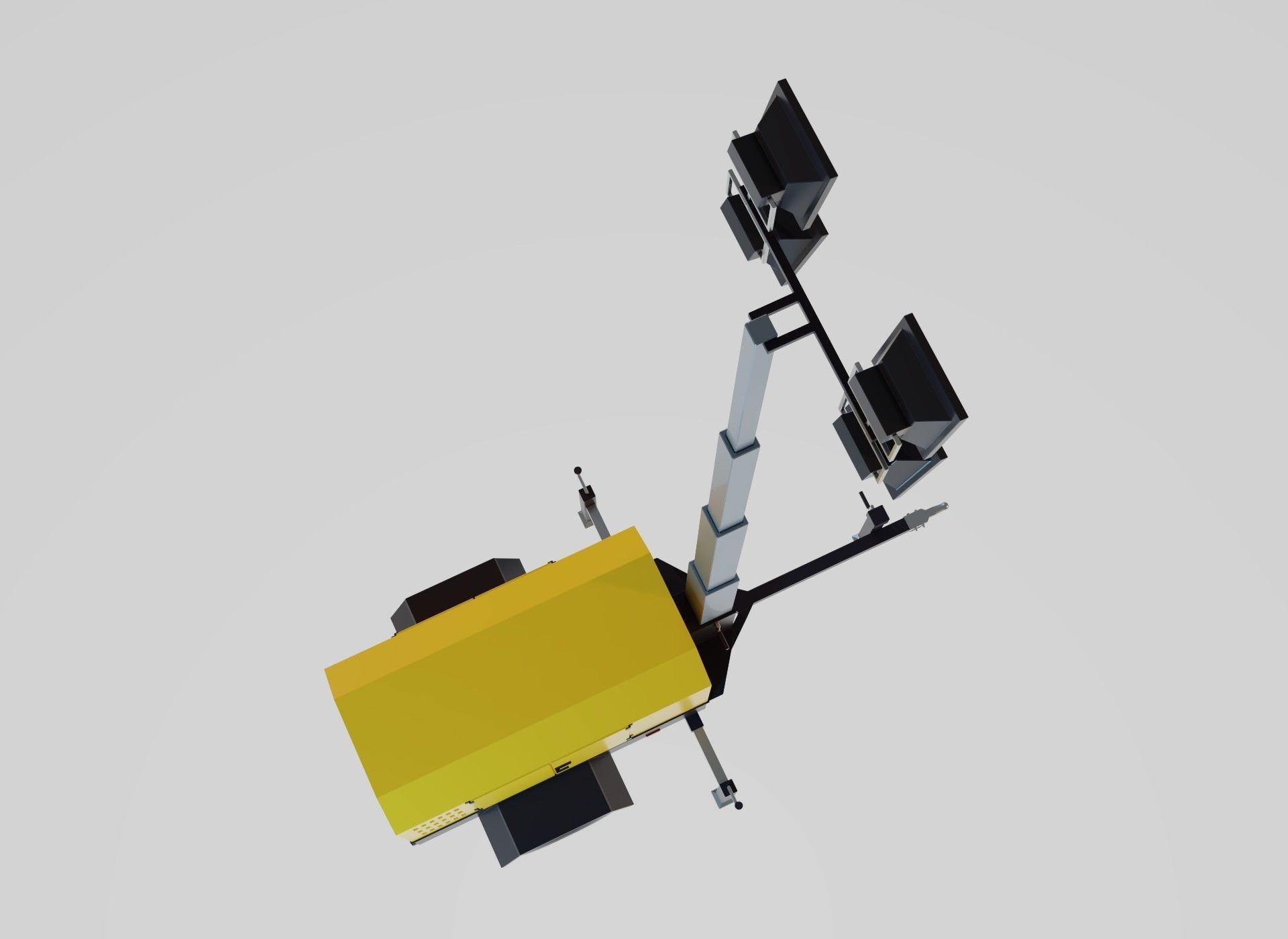 Light Tower Generator - Mobile Lighting 3D model_12