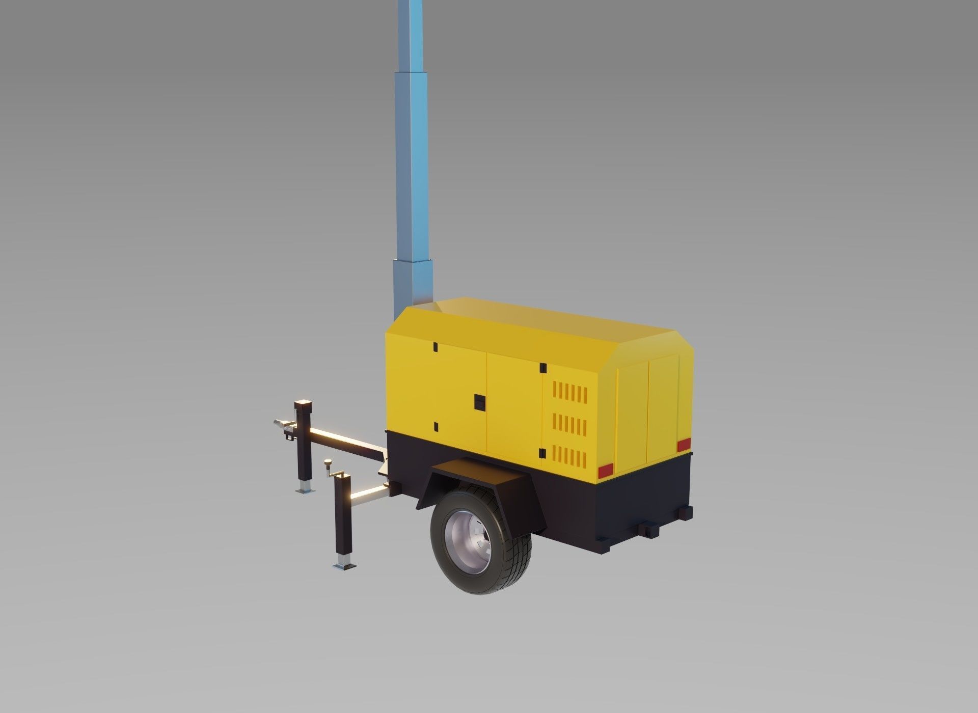 Light Tower Generator - Mobile Lighting 3D model_7