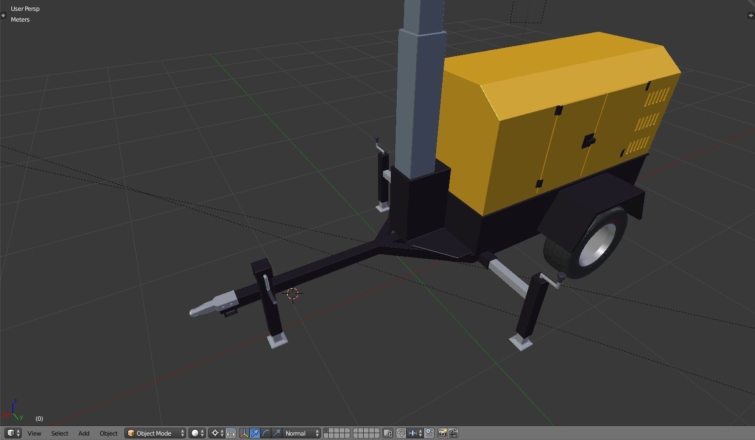 Light Tower Generator - Mobile Lighting 3D model_19