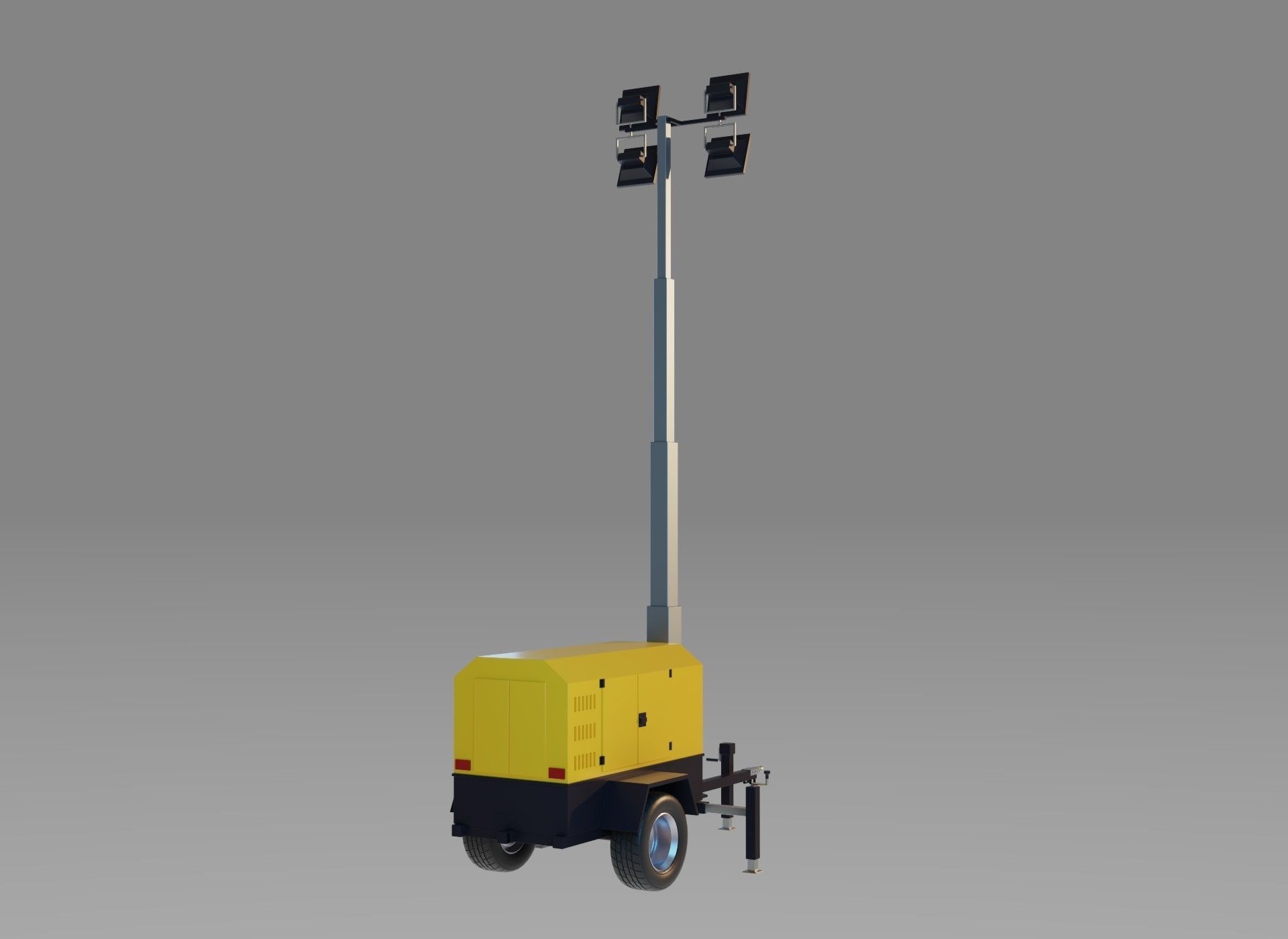 Light Tower Generator - Mobile Lighting 3D model_5