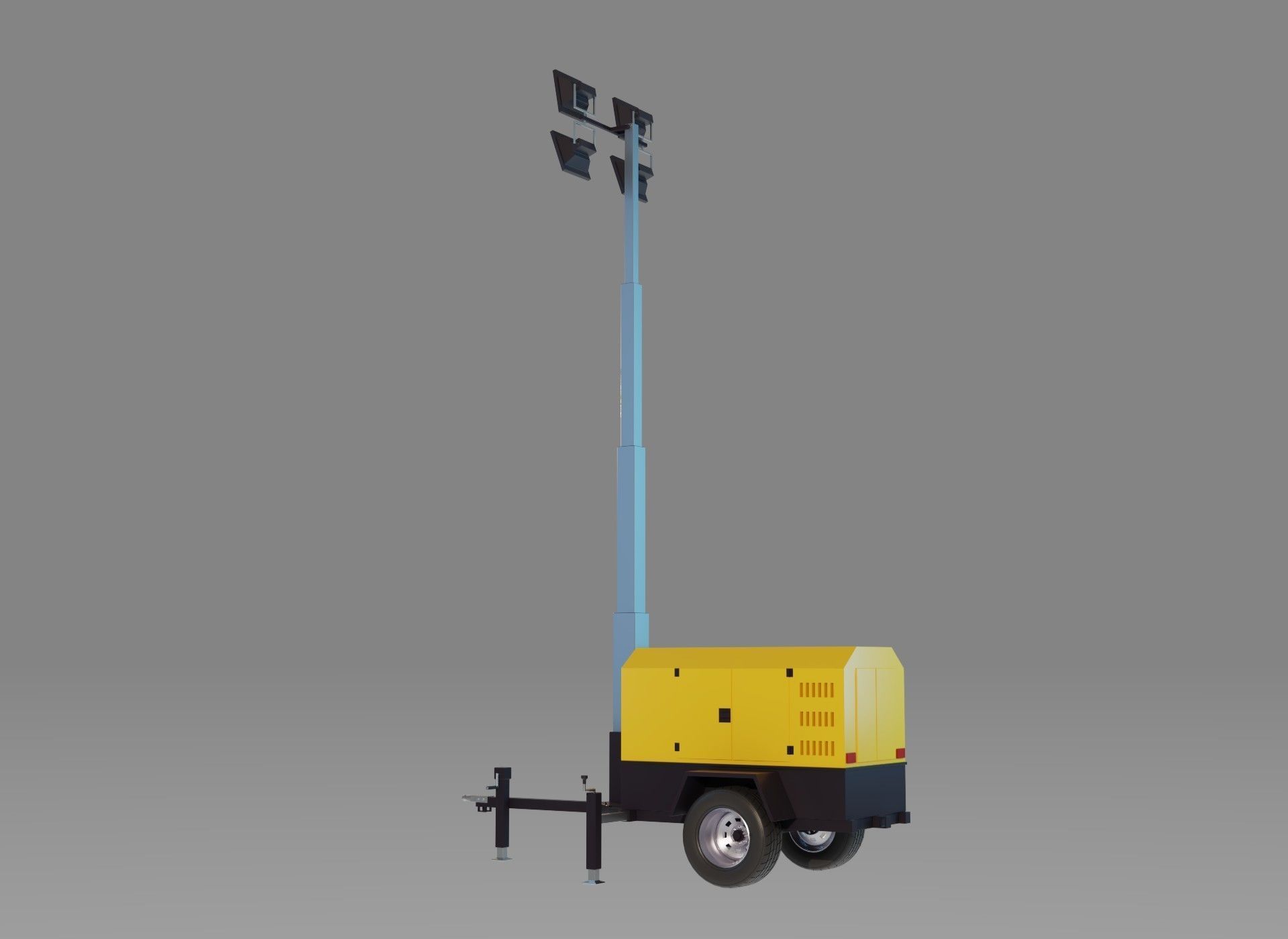 Light Tower Generator - Mobile Lighting 3D model_14