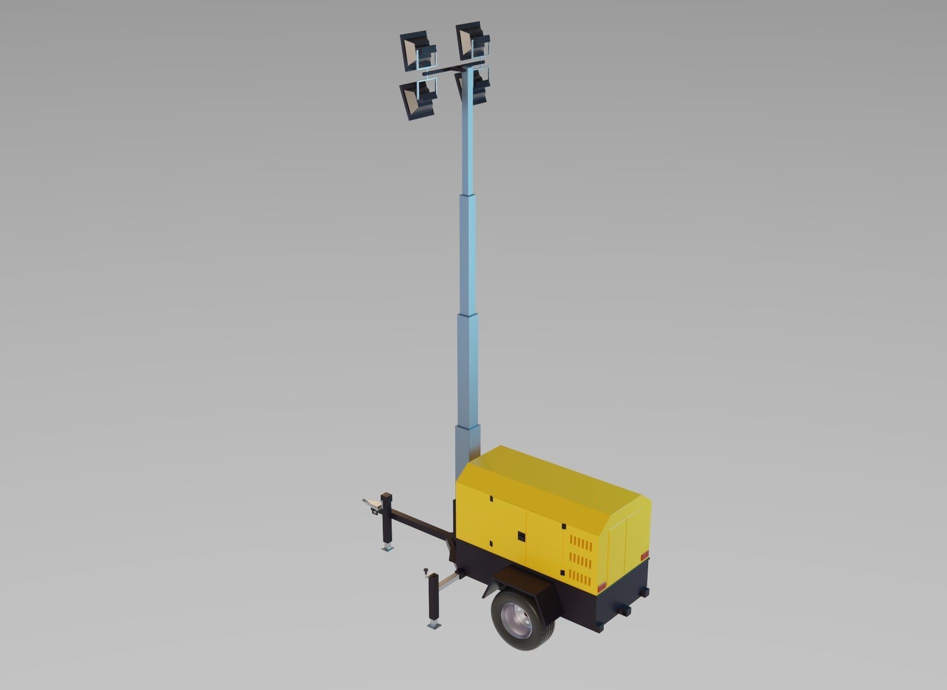 Light Tower Generator - Mobile Lighting 3D model_13