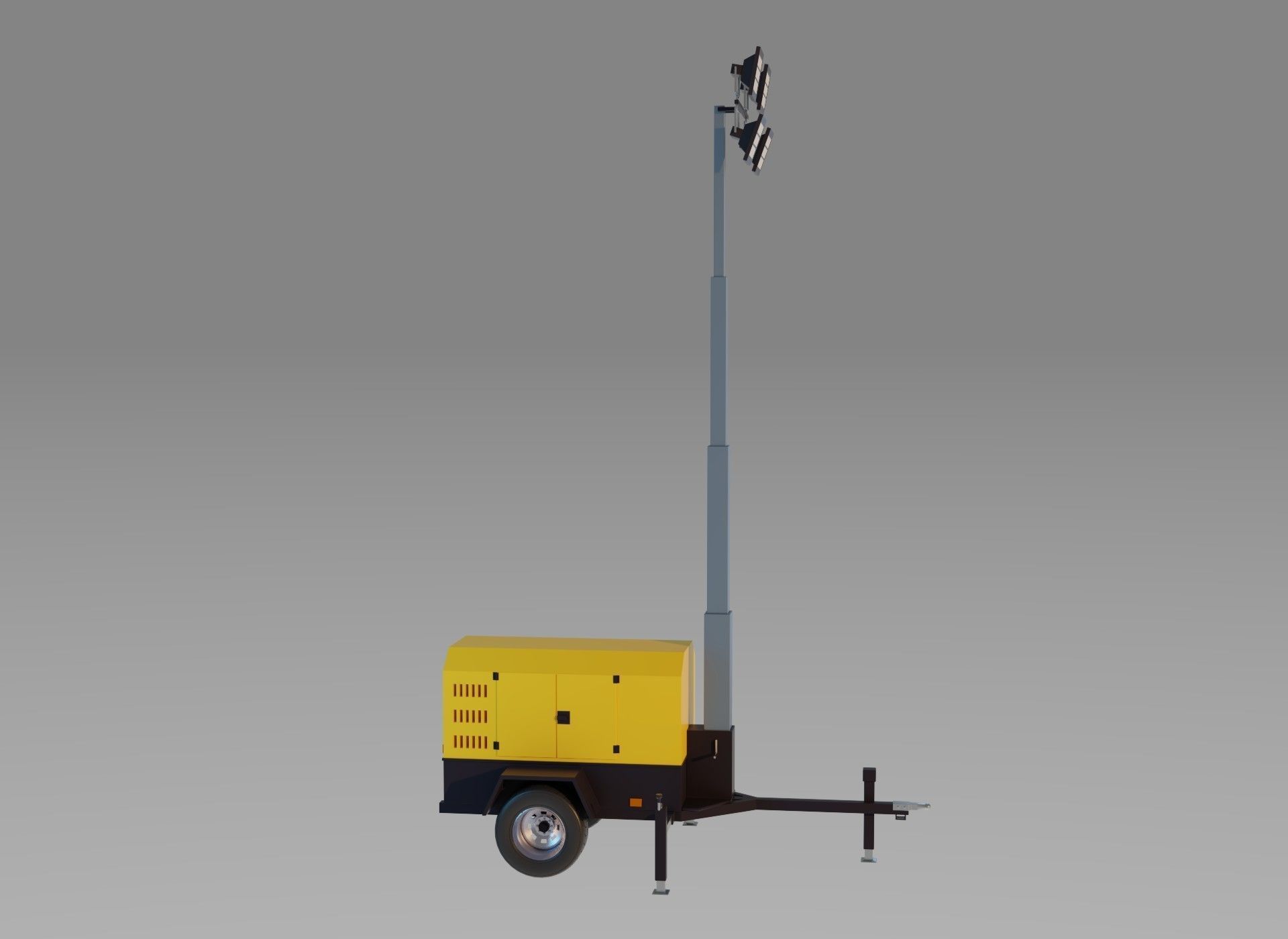 Light Tower Generator - Mobile Lighting 3D model_4