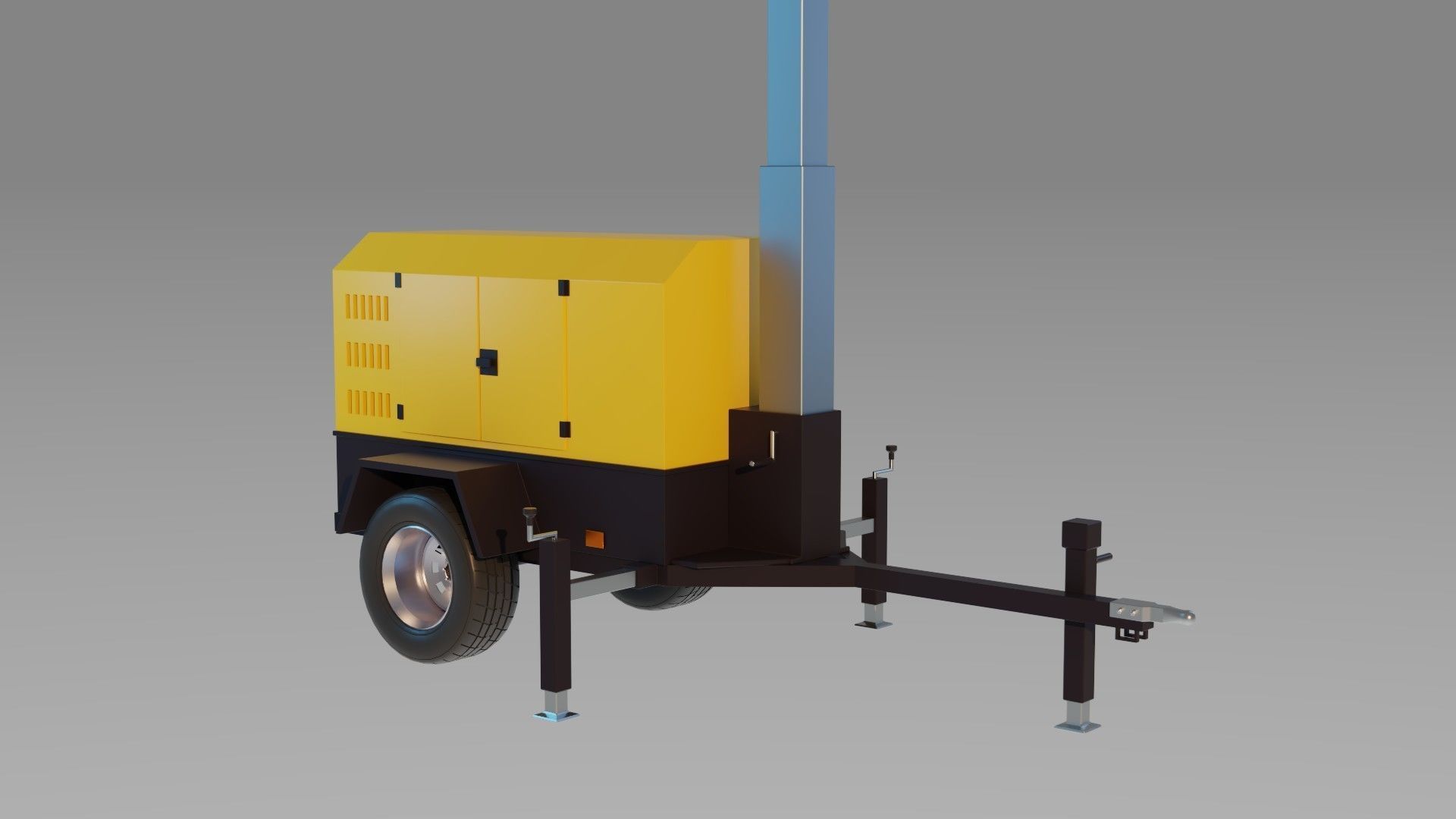 Light Tower Generator - Mobile Lighting 3D model_2