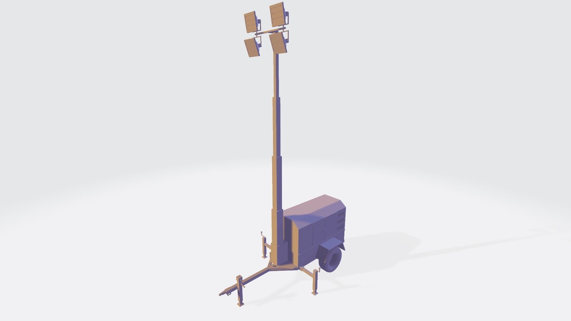 Light Tower Generator - Mobile Lighting 3D model_22