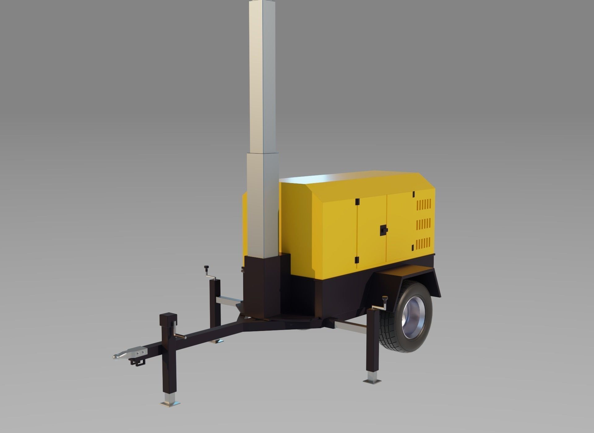 Light Tower Generator - Mobile Lighting 3D model_8