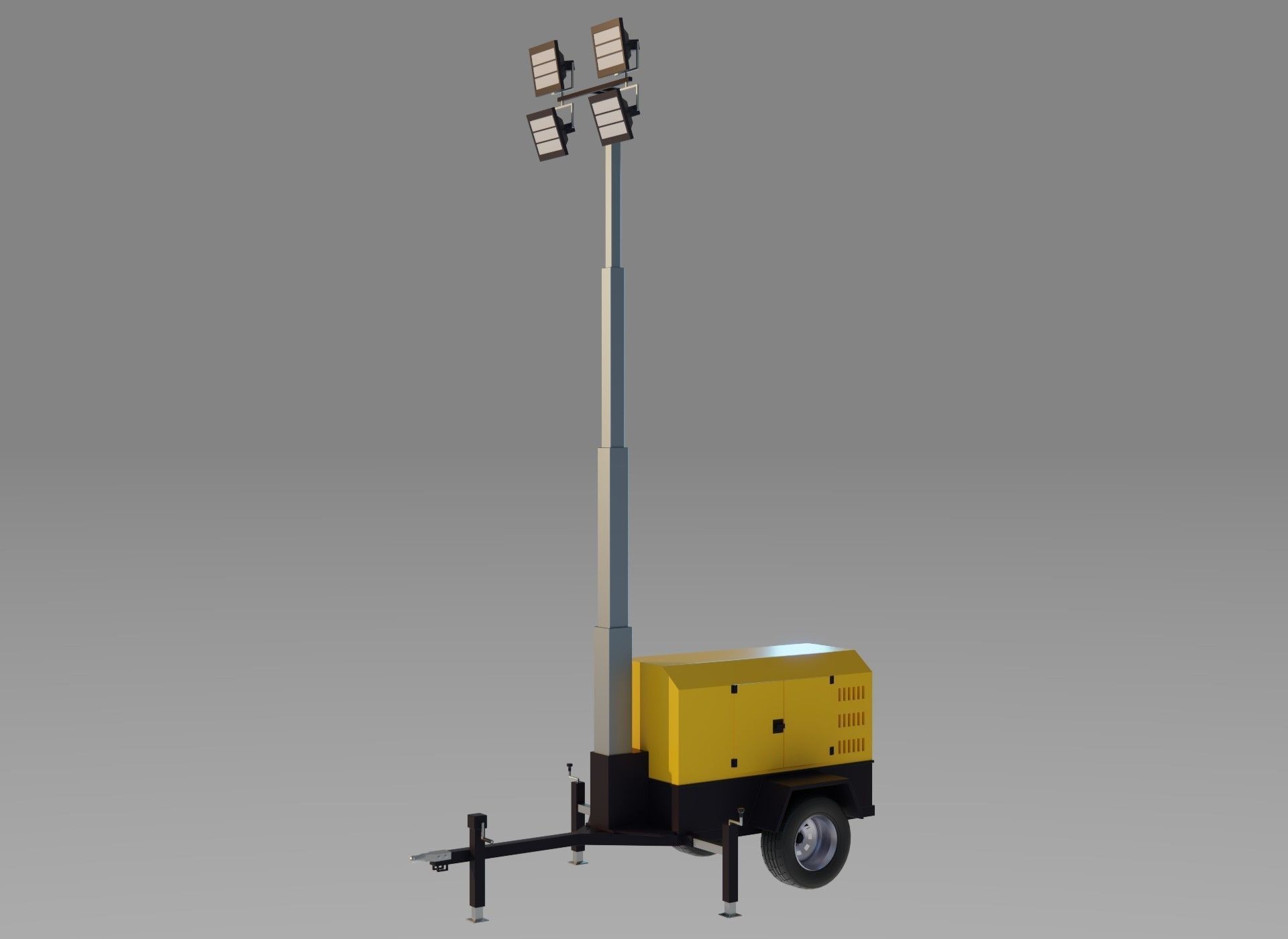 Light Tower Generator - Mobile Lighting 3D model_1
