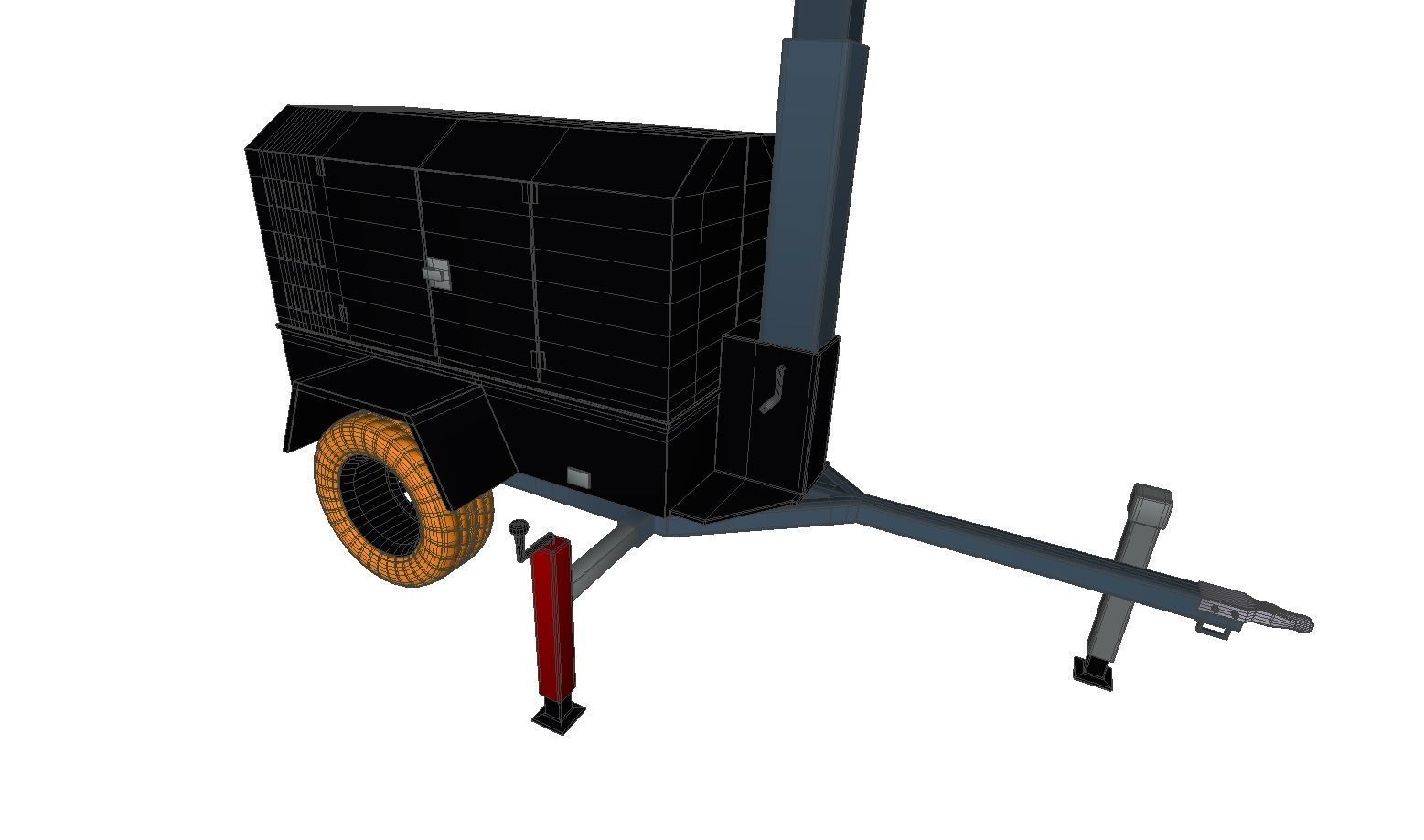 Light Tower Generator - Mobile Lighting 3D model_15