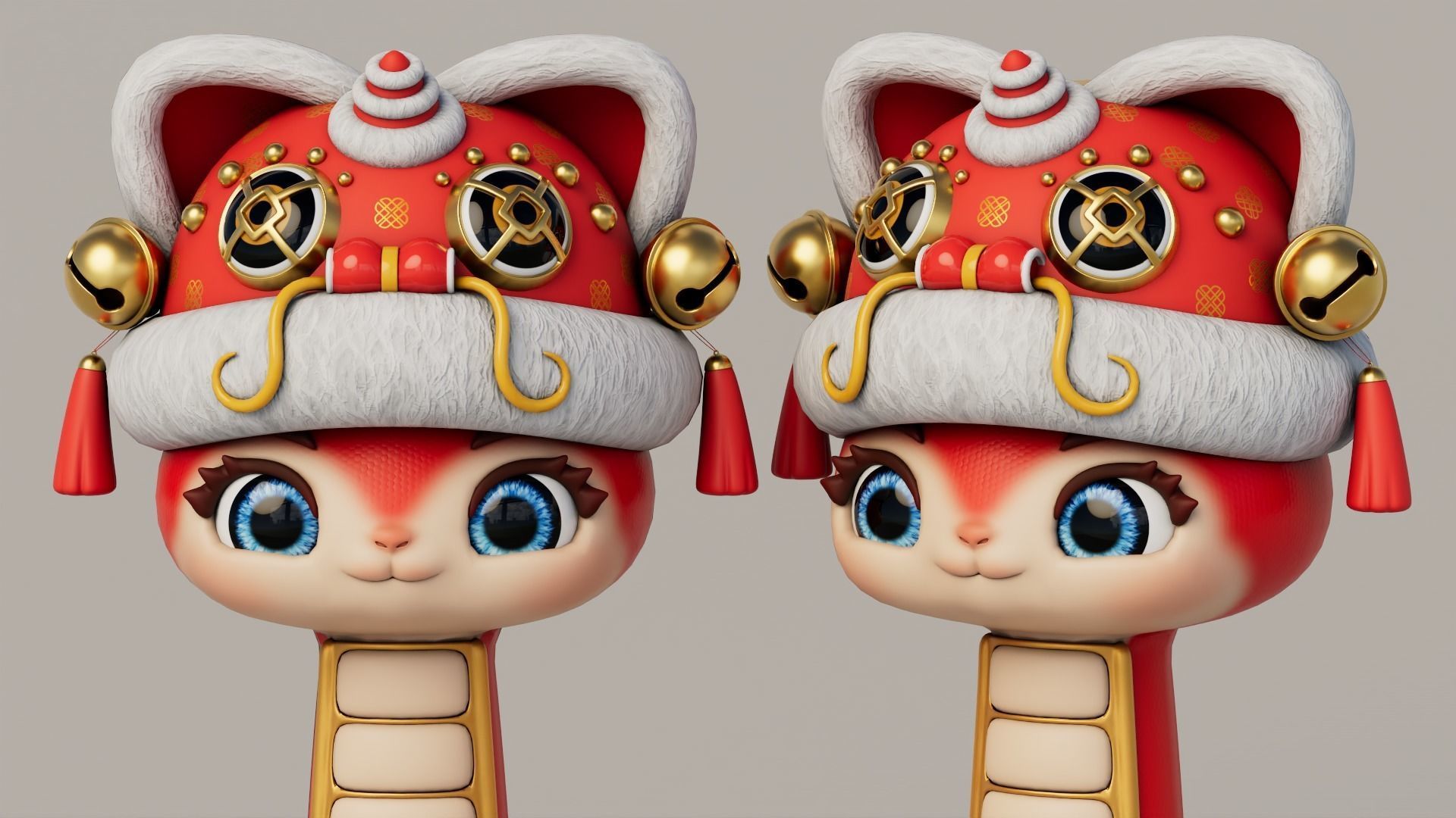 Rigged Cartoon Snake 3D model_3