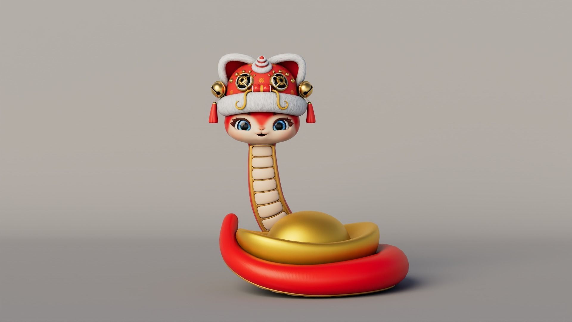 Rigged Cartoon Snake 3D model_2