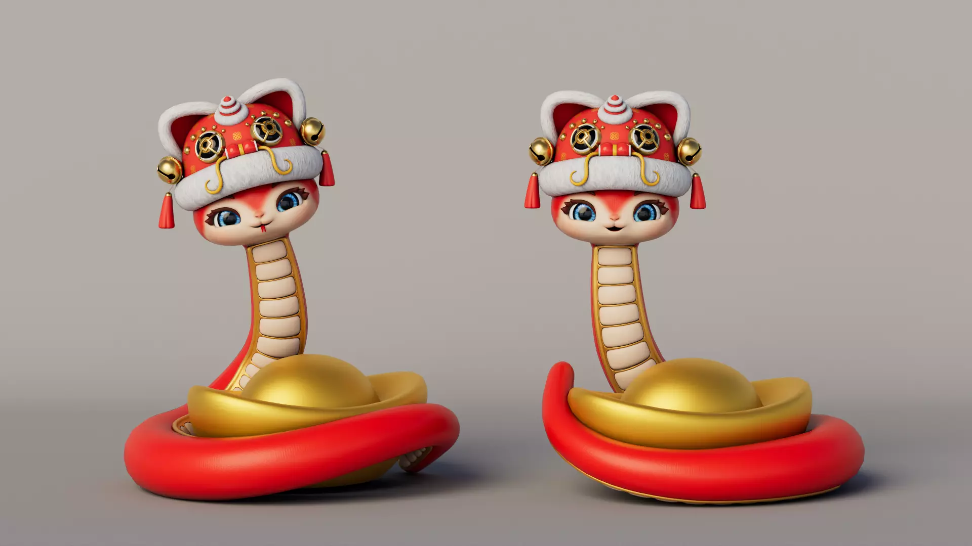 Rigged Cartoon Snake 3D model_0