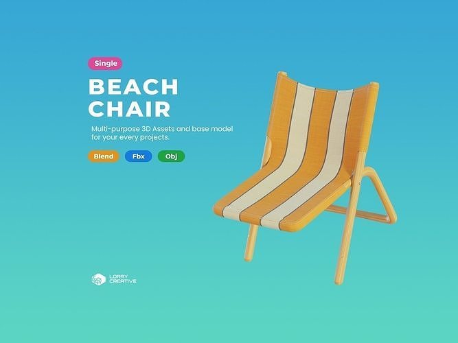 Cartoon Beach Chair 3D model