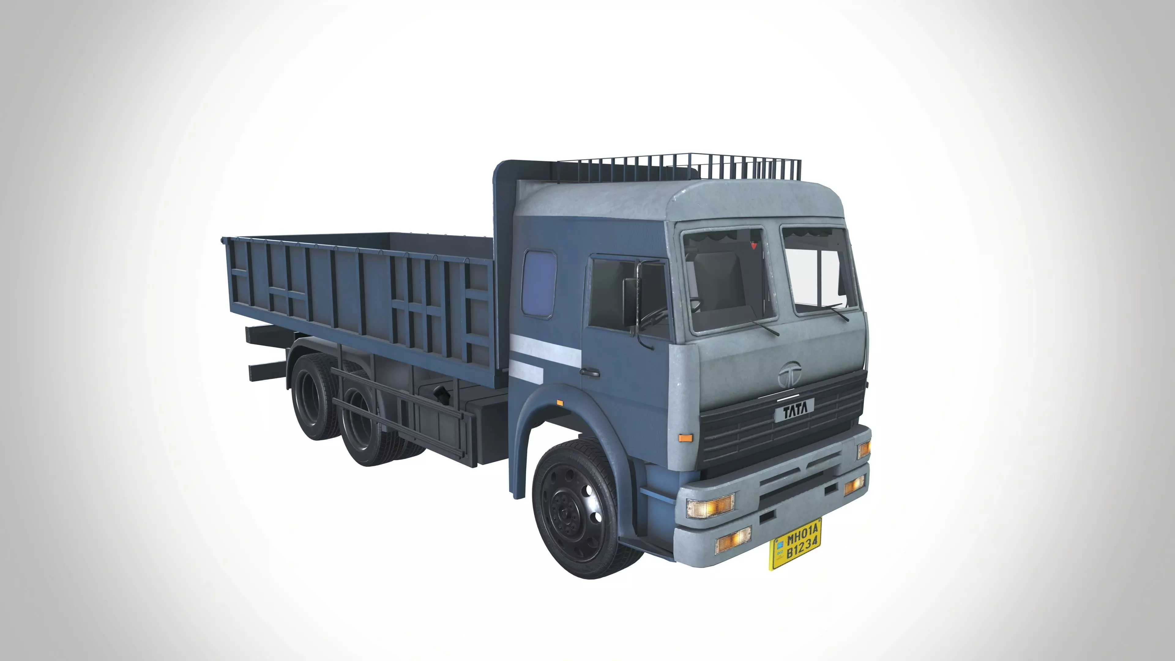 Tata LPT2518 TC 10 Wheeler Truck Low-poly 3D model_0