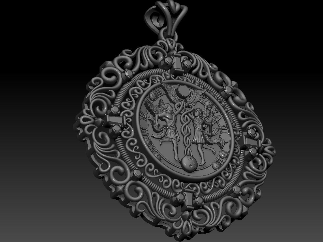 GEMINI ZODIAC ROUND Horoscope pendant 3d Print Model 3D print model_6