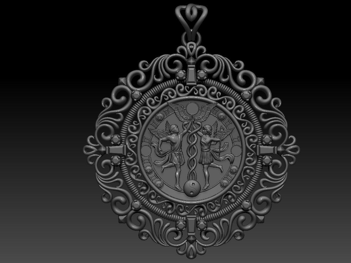 GEMINI ZODIAC ROUND Horoscope pendant 3d Print Model 3D print model_3