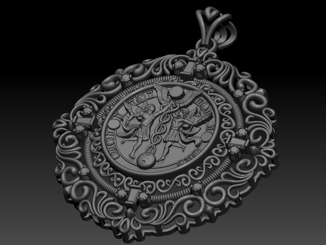 GEMINI ZODIAC ROUND Horoscope pendant 3d Print Model 3D print model_4