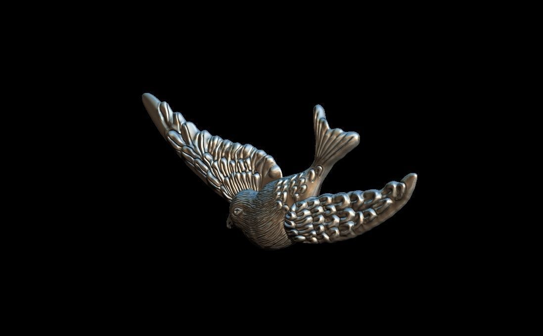 Bird Dove pendant 3D print model_6