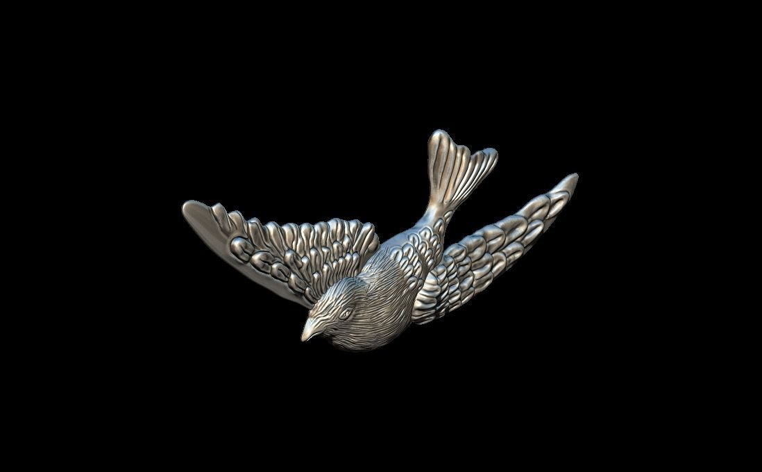 Bird Dove pendant 3D print model_7