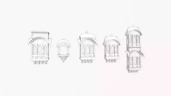 indian jodhpuri stone jharokha