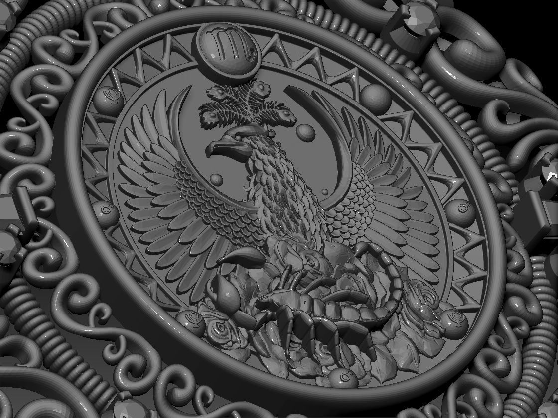 Zodiac sign Scorpio Horoscope pendant  Print Model  3D print model_2
