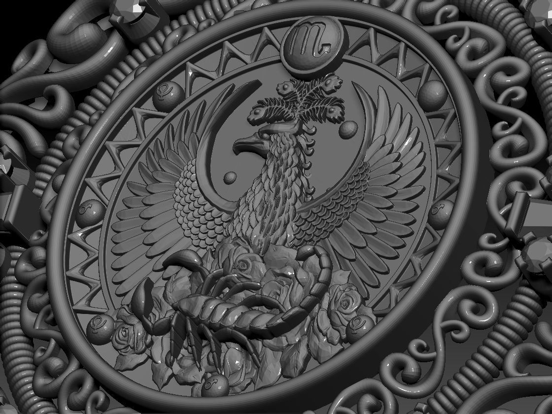 Zodiac sign Scorpio Horoscope pendant  Print Model  3D print model_9