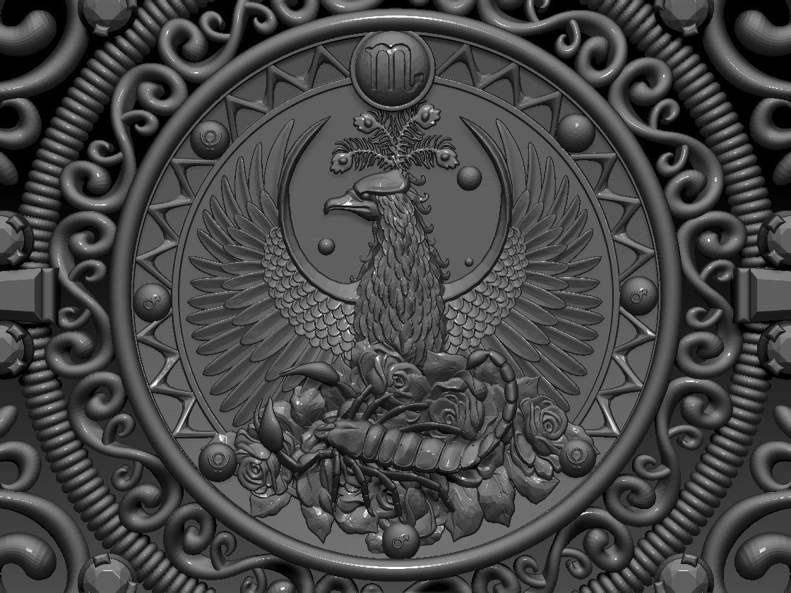 Zodiac sign Scorpio Horoscope pendant  Print Model  3D print model_7