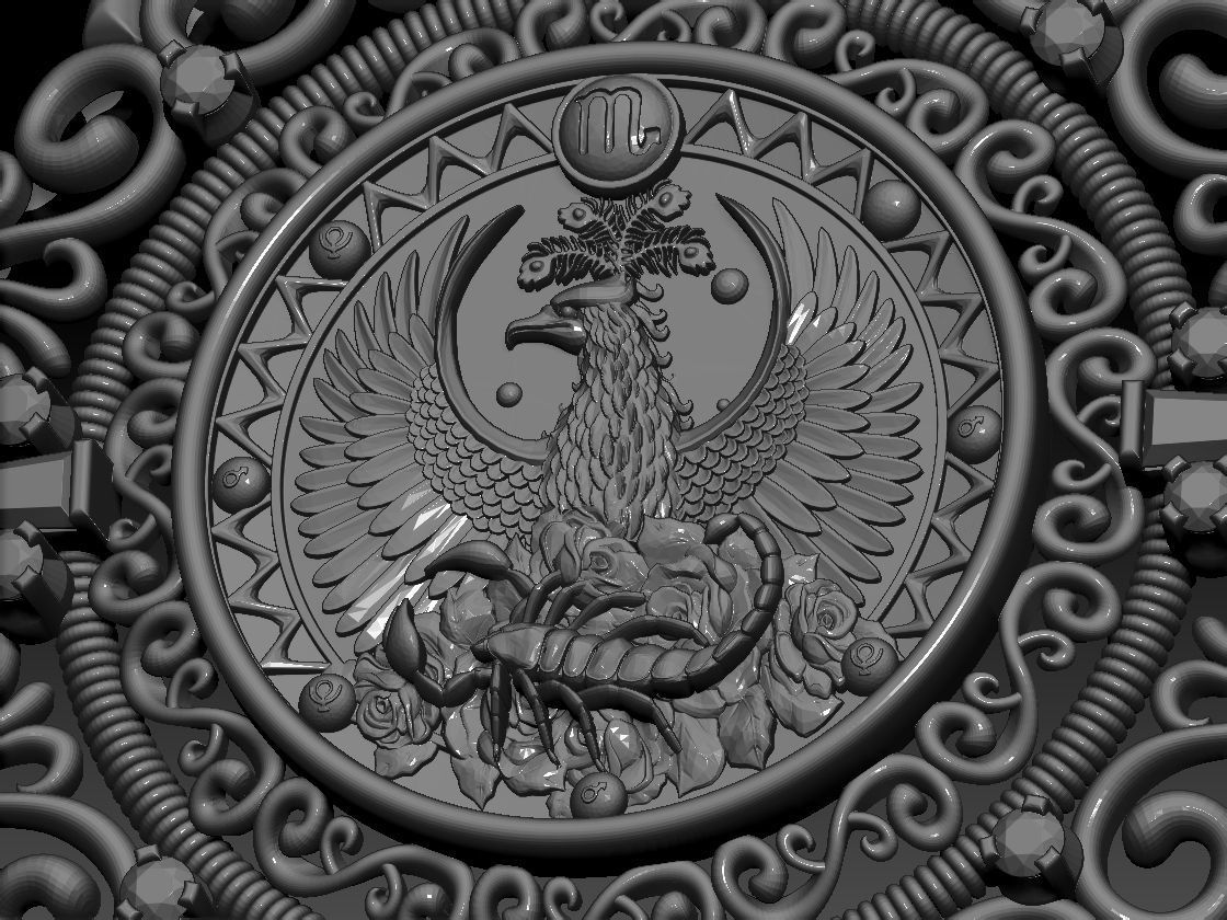 Zodiac sign Scorpio Horoscope pendant  Print Model  3D print model_8