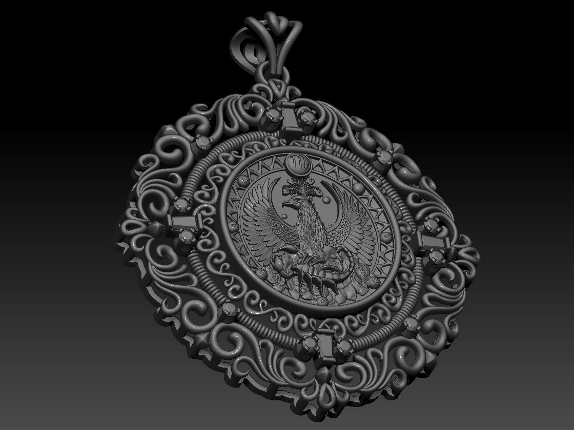 Zodiac sign Scorpio Horoscope pendant  Print Model  3D print model_5