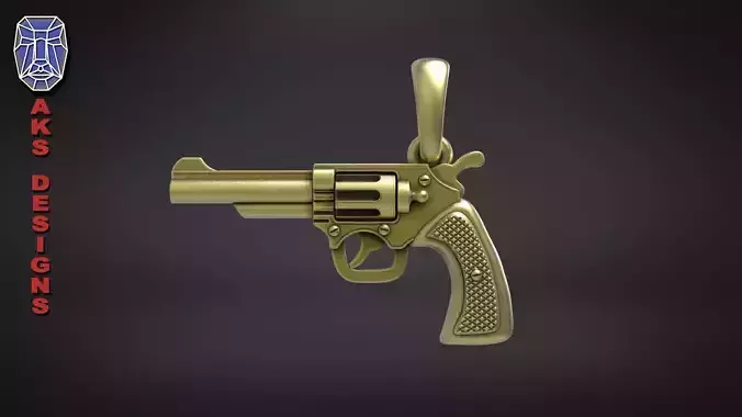 Pendant jewelry pistol v177 3D print model