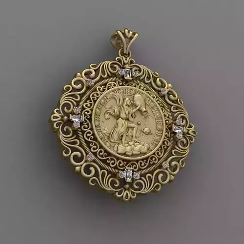 Zodiac sign Aquarius Horoscope pendant 3d Print Model