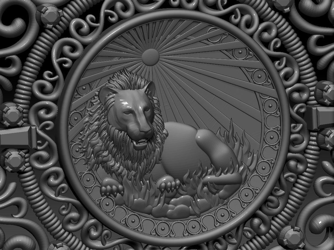Zodiac sign Lion Horoscope pendant 3d Print Model 3D print model_28