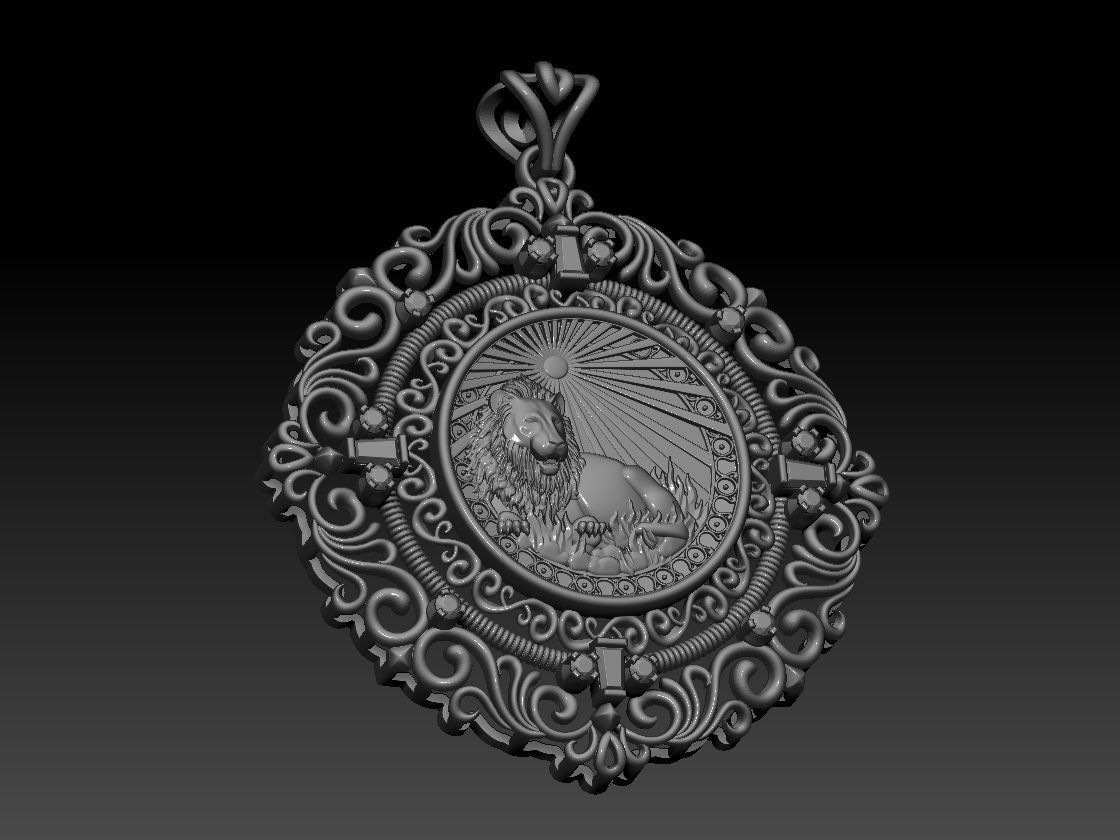 Zodiac sign Lion Horoscope pendant 3d Print Model 3D print model_33