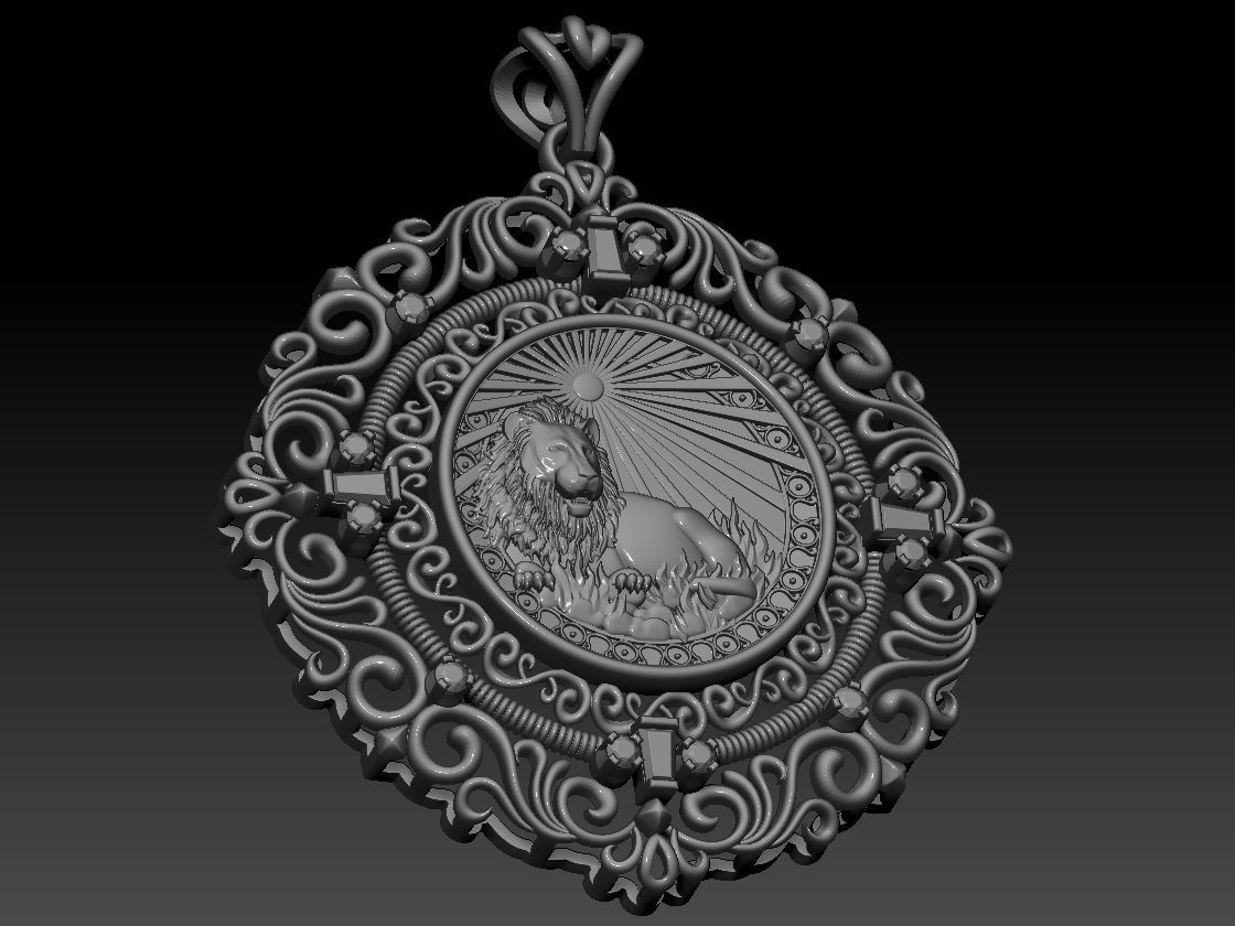 Zodiac sign Lion Horoscope pendant 3d Print Model 3D print model_32