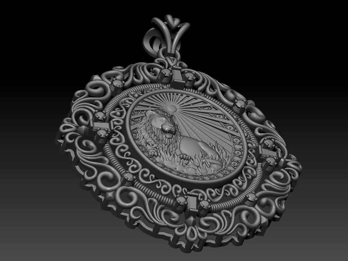 Zodiac sign Lion Horoscope pendant 3d Print Model 3D print model_40
