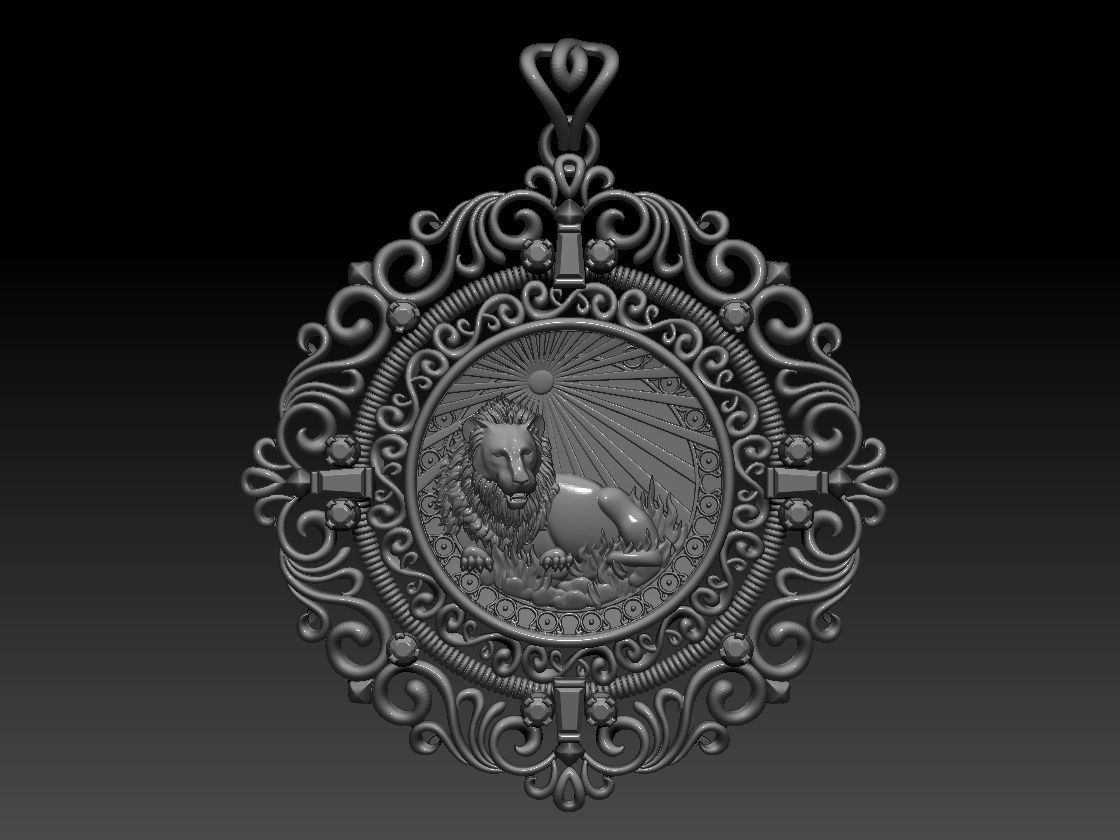 Zodiac sign Lion Horoscope pendant 3d Print Model 3D print model_27